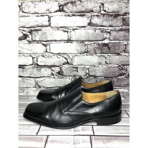 Mercanti Florentini Black Leather Slip On Square Toe Loafer Shoes Men Sz 11.5 US
